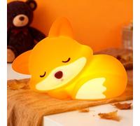 Amaredom Renard Veilleuse, Lampe Renard Mignonne, Luminosité Réglable, Minuterie 20 Min, Idéale pour Chambre d'Enfant - Cadeau Unique et Jouet Adorable