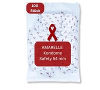 Amarelle Safety Lot de 100 préservatifs en latex de caoutchouc naturel, sans odeur, humides, transparents avec réservoir, 180 mm de longueur, 54 mm de largeur