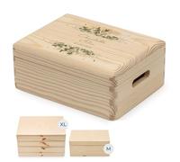 Amari ® Boîte à souvenirs en bois personnalisée | Fleur | Cadeau de mariage personnalisé Souvenir de mariage Boîte en bois personnalisée