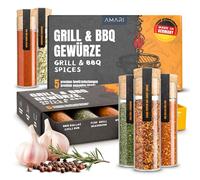 AMARI ® Ensemble Epices Barbecue et Grillades - 5 Epices Exquises pour Barbecues - Set Epices Cuisine Epices du Monde