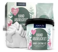Amari® Kit de moulage 3D pour couples et la famille, kit d'empreintes de mains en plâtre, cadeau