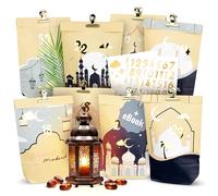 AMARI ® Sacs de Ramadan (30 sachets, autocollants & agrafes inclus) - Ramadan calendrier - Sac ramadan moubarak - Sachet ramadan