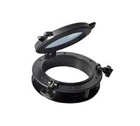 Amarine-made Bateau Yacht Rond Ouverture Portlight Hublot 20,3 cm fenêtre de Remplacement Port Trou - ABS et Clair en Verre trempé - Noir