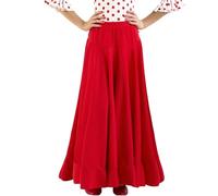 AMARU SANCHESU Jupe flamenca à une volée pour fille pour la danse flamenco ou sevillanas., rouge, 6 ans