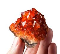 Amas de cristaux de citrine naturelle - Spécimen de citrine orange brute