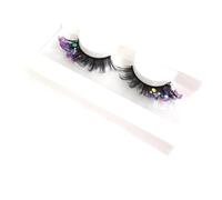 Amas d'Eyash de couleur, cils avec couleur,Cils colorés Cluster Cils Glitter - Cils en grappe Cils colorés, Extension de cils en grappes de cils de couleur pour le maquillage des yeux de vacances