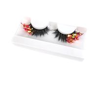 Amas d'Eyash de couleur, cils avec couleur | Extension de cils Faux cils pailletés | Cils colorés en grappe, cils colorés, grappes de cils de couleur pour le cosplay du nouvel an de Noël