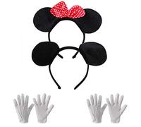 Amasawa Bandeau Mickey Minnie, Gants Blancs Costume d'halloween Costume De Bal, Convient à l'adulte, Aux Enfants, La Danse