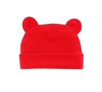 AMateschitz Bonnet Mickey Mouse pour bébé - Couleur unie - En jersey - Avec oreilles de Mickey - Pour nouveau-né, fille, garçon - 0 à 6 mois, rouge, taille unique
