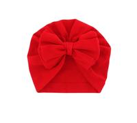 AMateschitz Bonnet turban pour bébé - En coton - Avec nœud - Pour nouveau-né - Pour l'hôpital - Couleur unie - Pour fille et garçon, rouge, taille unique