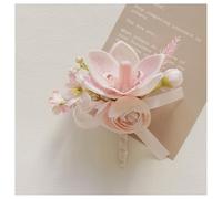 AMateschitz Boutonnière de mariage - Rose - Broche de mariée - Broche de mariage - Corsage de demoiselle d'honneur - Bracelet floral pour banquet, fête, bal de fin d'année - Corset #4