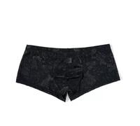 AMateschitz Boxer en dentelle pour homme - Sous-vêtements en dentelle transparente - Sous-vêtements avec bulge - Lingerie érotique - Slip avec bordure en dentelle - Culotte sexy avec dentelle, Noir ,