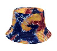 AMateschitz Chapeau de pêcheur pour homme et femme - Double face - Chapeau de seau - Réversible - Unisexe - Chapeau d'été tendance - Chapeau d'extérieur pliable - Imprimé, Orange #1, taille unique