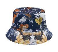 AMateschitz Chapeau de pêcheur pour homme et femme - Double face - Chapeau de seau - Réversible - Unisexe - Chapeau d'été tendance - Chapeau d'extérieur pliable - Imprimé, Bleu #1, taille unique