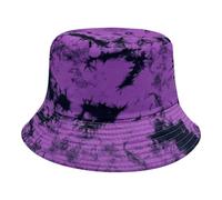 AMateschitz Chapeau de pêcheur pour homme et femme - Double face - Chapeau de seau - Réversible - Unisexe - Chapeau d'été tendance - Chapeau d'extérieur pliable - Imprimé, Violet #1, taille unique