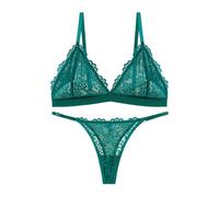 AMateschitz Ensemble soutien-gorge et string en dentelle pour femme - Lingerie sexy - Sans armatures - Soutien-gorge - Sous-vêtements triangle - Lingerie sexy avec string - Nuisette - Lingerie