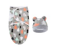 AMateschitz Gigoteuse pour bébé avec bonnet - Gigoteuse d'emmaillotage avec bonnet Mickey - Couverture d'emmaillotage pour nouveau-né - Couverture en jersey Slouch Beanie Infant 0-6 mois, Arbre,