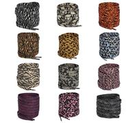 AMateschitz Lot de 12/9 paires de lacets de rechange motif léopard avec imprimé animal - Lacets plats - Résistants à la déchirure - Lacets imprimés - Pour baskets, Mélange de couleurs #1, 140 cm