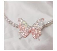 AMateschitz Lot de 30 écussons brodés papillon à paillettes - Appliqués à paillettes - Autocollants décoratifs en tissu - Pour t-shirts, jeans, vêtements, sacs - Rose #3
