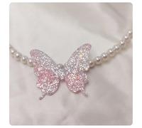 AMateschitz Lot de 30 écussons brodés papillon à paillettes - Appliqués à paillettes - Autocollants décoratifs en tissu - Pour t-shirts, jeans, vêtements, sacs - Rose #2