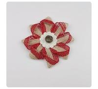 AMateschitz Lot de 4 fleurs en toile de jute faites à la main - 8 cm - Fleurs artificielles en toile de jute faites à la main - Pour bricolage, artisanat, mariage, fête, décoration de la maison