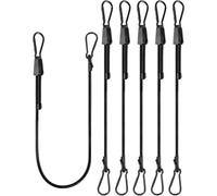 AMateschitz Lot de 4 tendeurs réglables en caoutchouc avec mousqueton - Extra solides - Pour camping, vélo, voile d'ombrage - Noir - 500 cm