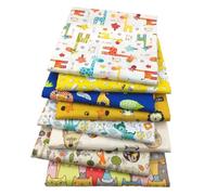 AMateschitz Lot de 8 Tissus en Coton Imprimé Animaux de Dessin Animé - Sergé pour Patchwork - Pour la Literie d'Enfant - Couture Craft Sewing DIY #6 40 x 50 cm x 8