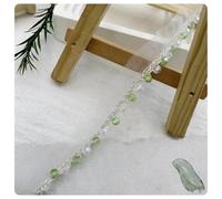 AMateschitz Ruban en dentelle perlée - 4 mm de large - Broderie - Perles - Bordure décorative en dentelle tressée - Bordure décorative pour bricolage, couture, artisanat, vert clair #1 1 mètre