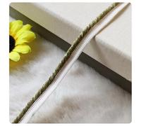 AMateschitz Ruban tressé de 12 mm de large - Bordure en tissu - Bordure en dentelle - Élastique - Garniture à franges - Ruban décoratif pour bricolage, artisanat, vert gazon #1, 5 yard