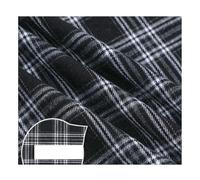 AMateschitz Tissu en coton à carreaux Tartan en 100% coton Motif à carreaux Étoffe de Noël Plaid Tissu en lots Patchwork Carrés Tissu en mètre pour couture Quilt DIY Noir Blanc 1M*150CM