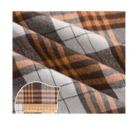 AMateschitz Tissu en Coton à Carreaux Tartan en 100% Coton Motif à Carreaux Étoffe de Noël Plaid Tissu en Lot Patchwork Carrés Métrage pour Couture Quilt DIY Jaune Marron 1M*150CM