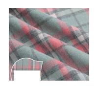 AMateschitz Tissu en Coton à Carreaux Tartan en 100% Coton Motif à Carreaux Tissu en Coton pour Noël Plaid Tissu en Métrage pour Couture Patchwork Carrés en Mètres pour Couture et Bricolage Rose Vert