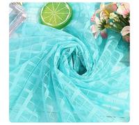 AMateschitz Tissu en organza - 150 cm de large - Tissu en tulle avec carré - Ruban décoratif - Vendu au mètre - Pour vêtements, rideaux, nappes, mariage - Bleu ciel - 500 cm
