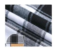 AMateschitz Tissu tartan à carreaux 100 % coton - Motif à carreaux - Noël - Carrés - Vendu au mètre - Pour couture, matelassage, bricolage, noir, blanc, gris - 1 m x 150 cm