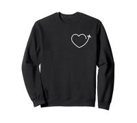 Amateur d'aviation Heart Flight Path Wanderlust Traveler Sweatshirt