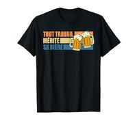 Amateur de bière Buveur de bière Tout Travail Mérite Sa Bière T-Shirt