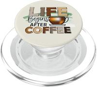 Amateur de café Mignon Disant Que la Vie Commence après Le PopSockets PopGrip pour MagSafe