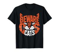 Amateur de Chatons Graphiques avec Funny Cat Beware of Cats T-Shirt