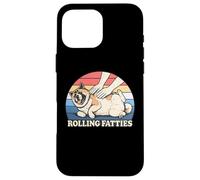 Amateur de Chiens américain Akita Rolling Fatties Pun Joke Coque pour iPhone 16 Pro Max