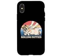 Amateur de Chiens américain Akita Rolling Fatties Pun Joke Coque pour iPhone X/XS