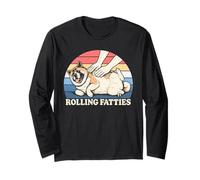 Amateur de Chiens américain Akita Rolling Fatties Pun Joke Manche Longue