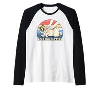 Amateur de Chiens américain Akita Rolling Fatties Pun Joke Manche Raglan