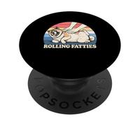 Amateur de Chiens américain Akita Rolling Fatties Pun Joke PopSockets PopGrip Adhésif
