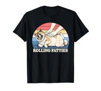 Amateur de Chiens américain Akita Rolling Fatties Pun Joke T-Shirt