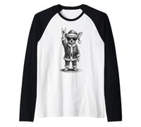 Amateur de Chiens de Noël avec Musique Rock Chihuahua Manche Raglan