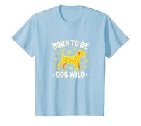 Amateur de Chiots Born to Be Dog Wild Paw Print T-Shirt, Enfant, Bleu Céleste, 2 Ans