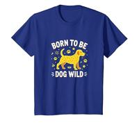 Amateur de Chiots Born to Be Dog Wild Paw Print T-Shirt, Enfant, Bleu Royal, 2 Ans