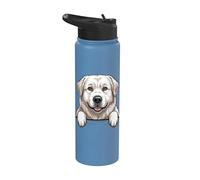 Amateur de chiots et de chiens Funny Peeking Pocket dans les Grandes Pyrénées Stainless Steel Insulated Water Bottle