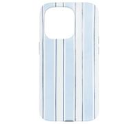 Amateur de couleurs aquarelle à rayures bleu glacial et ardoise Coque pour iPhone 15 Pro