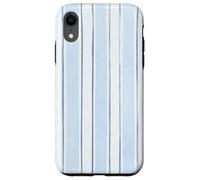 Amateur de couleurs aquarelle à rayures bleu glacial et ardoise Coque pour iPhone XR